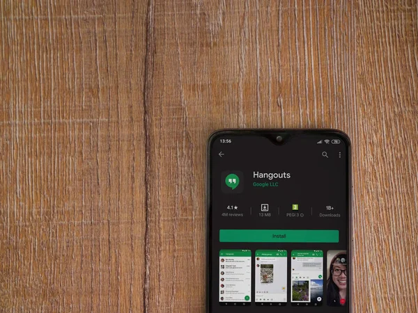 Lod Israel July 2020 Hanghouts App Play Store Page Display — 图库照片