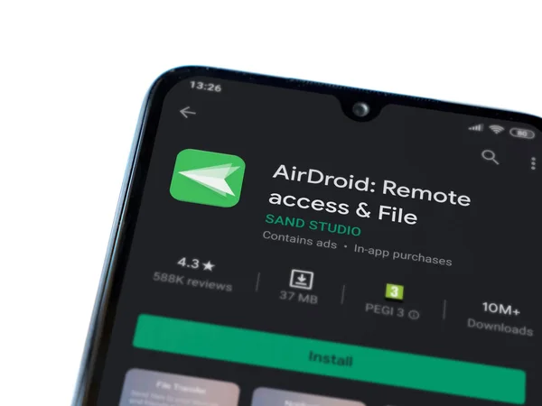 Lod Israel Julio 2020 Airdroid App Play Store Page Display — Foto de Stock