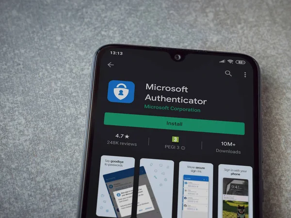 Lod Israël Juillet 2020 Page Magasin Jeux Applications Microsoft Authenticator — Photo
