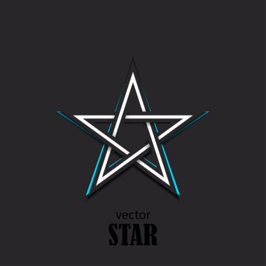3D soyut sembolü yıldız. Popülerlik kavramı. Vektör çizim