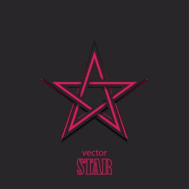 3D soyut sembolü yıldız. Popülerlik kavramı. Vektör çizim