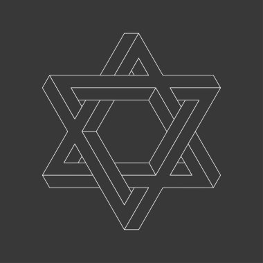 Impossible star of David. Vector Illustrstion clipart