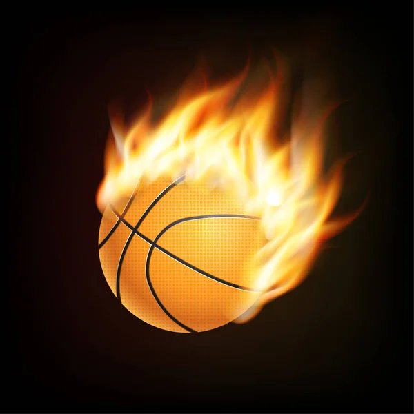 Balle Basket Feu Imitation Boule Feu Vol Pour Votre Projet — Image vectorielle