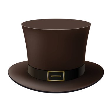Kahverengi silindir şapka beyaz arka plan üzerinde izole.