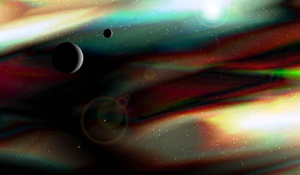 Глубокий космос Инопланетная планета. Фрактальное изображение. Векторная миграция — стоковый вектор