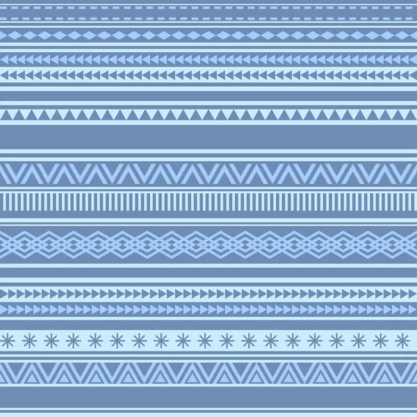 Геометрический бесшовный рисунок синего зимнего винтажа — стоковый вектор
