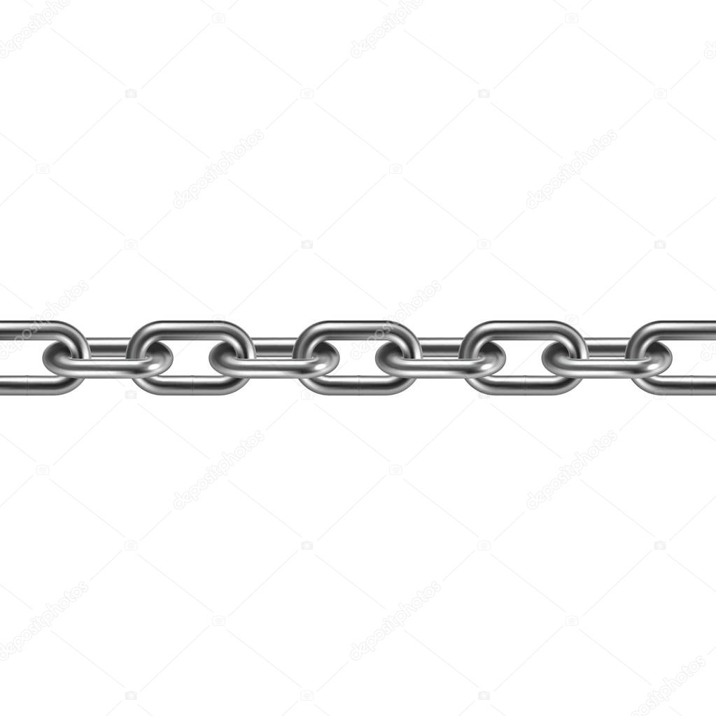 Metal chain 3D. Vector illustration.