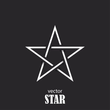 Yıldız düz soyut sembolü. Popülerlik kavramı