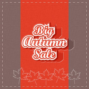 Büyük Sonbahar İndirimi. Kağıt harfler. Vektör İllüstrasyonu