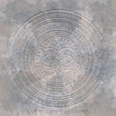 Ancient stone carving geometric pattern/ornament clipart