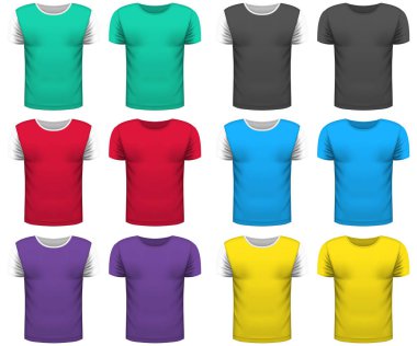 Gerçekçi T-shirt tasarım koleksiyonu kadar mock up