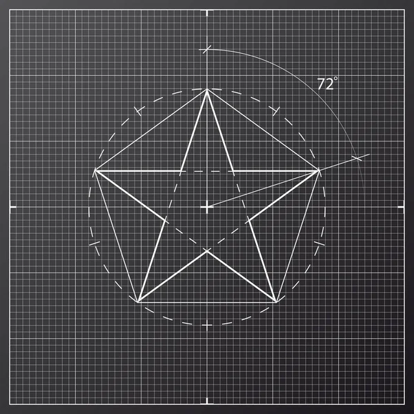 Ritning stjärna pentahedron — Stock vektor