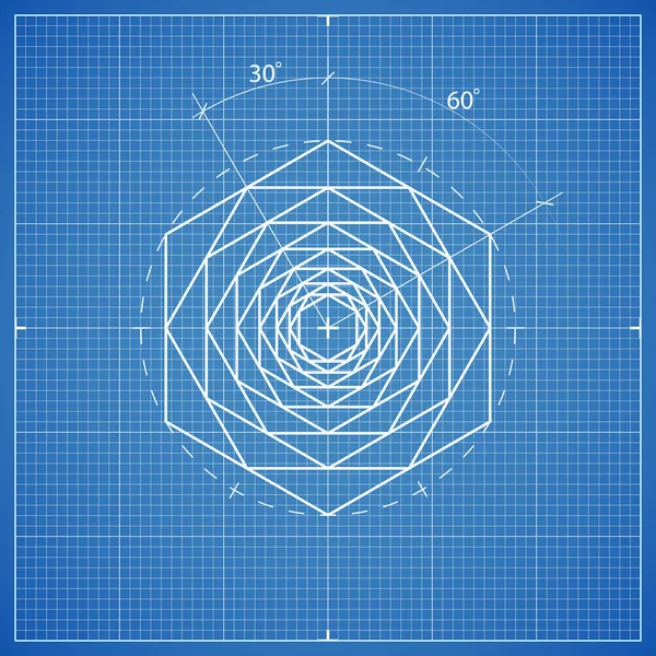 Ritning hexahedron sammansättning — Stock vektor