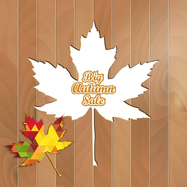 Big Autumn Sale Autumnal Maple Leaf triangle — Stock Vector