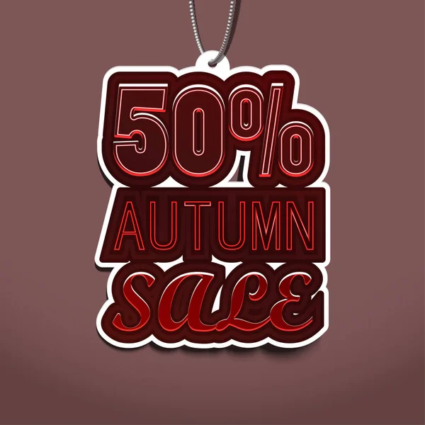 50% Penjualan Musim Gugur. Rancangan Sale Tags. Ilustrasi Vektor — Foto Stok Gratis