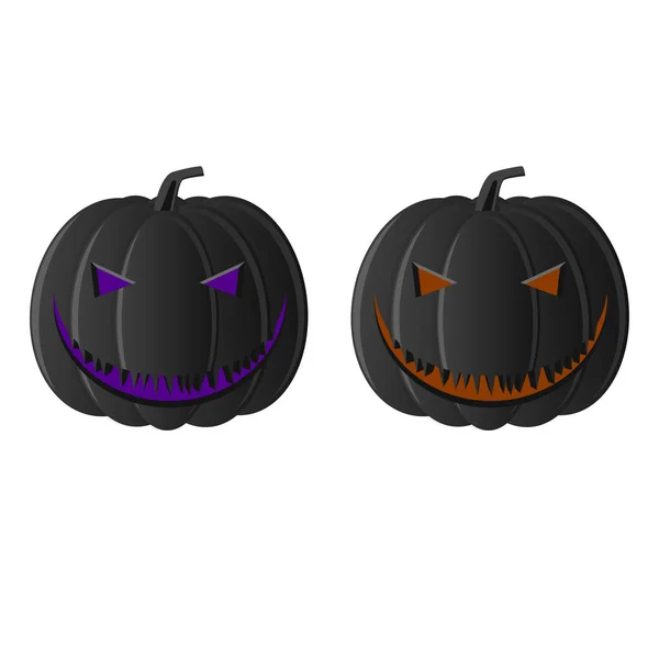 Halloween, czarna dynia Jack uśmiech — Wektor stockowy