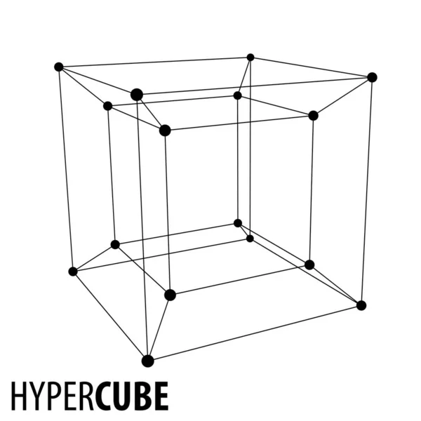 Hypercube 3d objektu. Vektorové ilustrace — Stockový vektor