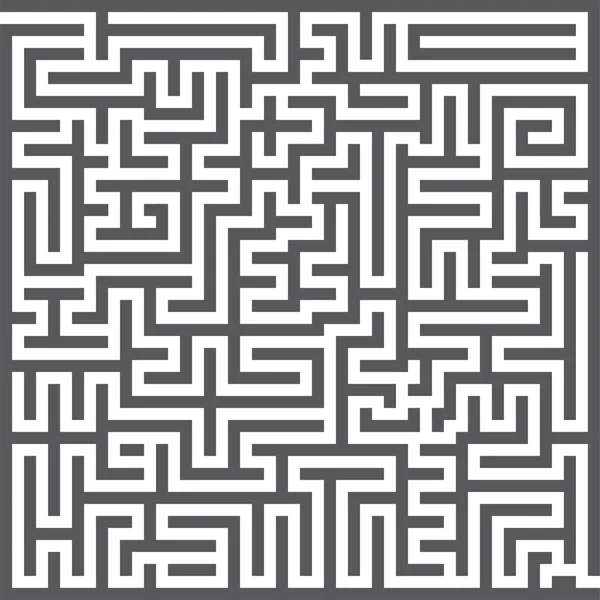 A square labyrinth. Maze game. Gray maze — Stock Vector