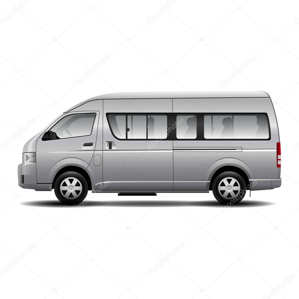 minibus car Vector Illustration