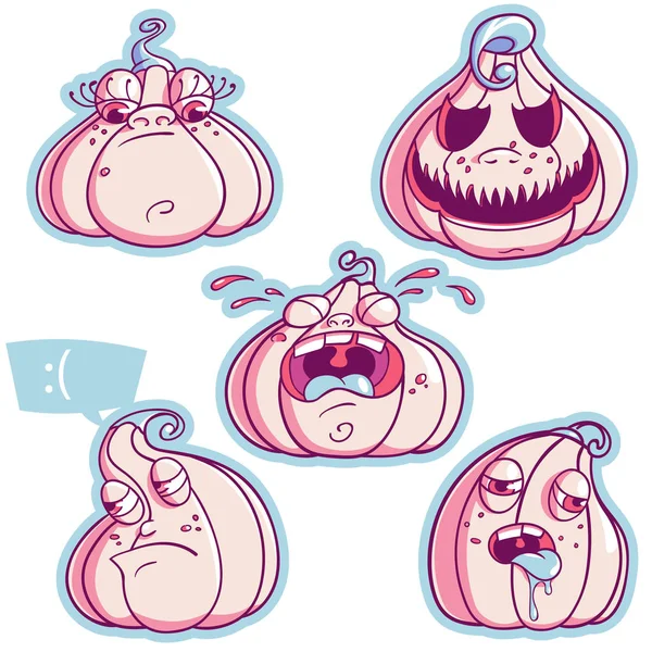 Halloween Labu Jack Set. 5 Ilustrasi Labu — Foto Stok Gratis