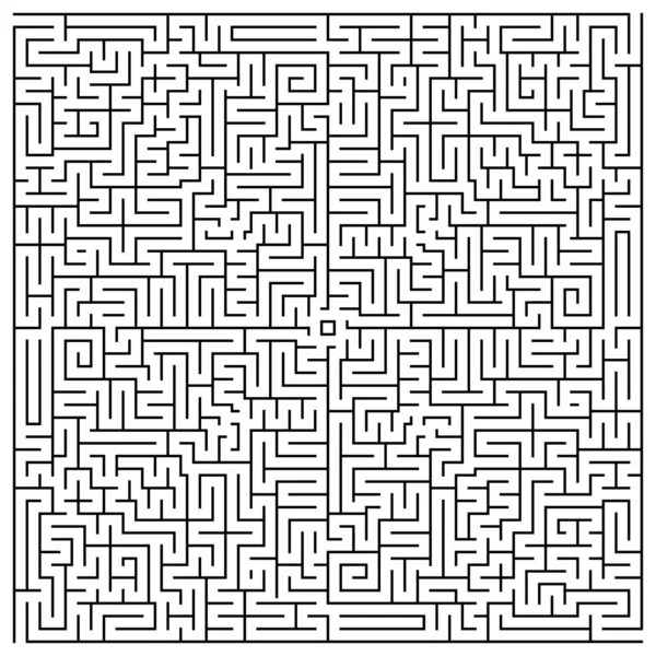 Square Labyrinth Top View Isolated White Background Classic Maze Game — Stock Vector