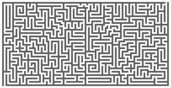 Square Labyrinth Top View Isolated White Background Classic Maze Game — Stock Vector