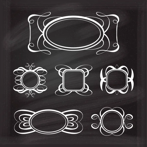 Calligraphy frames on the chalk background for your design.