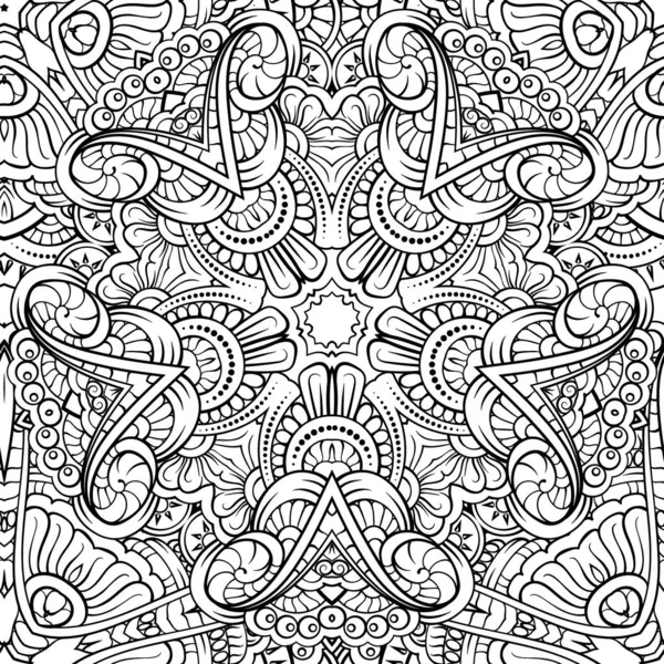 Black and white vector ethnic elements seamless pattern.