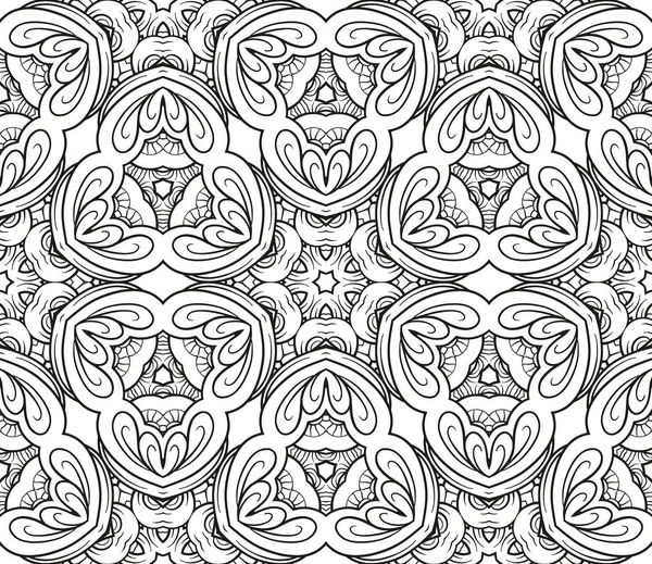 Black and white vector ethnic elements seamless pattern.