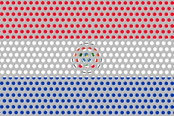 Flaga Paragwaju Tle Metalowe Ściany — Zdjęcie stockowe