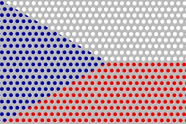Tjeckisk Flagga Metall Vägg Bakgrund — Stockfoto