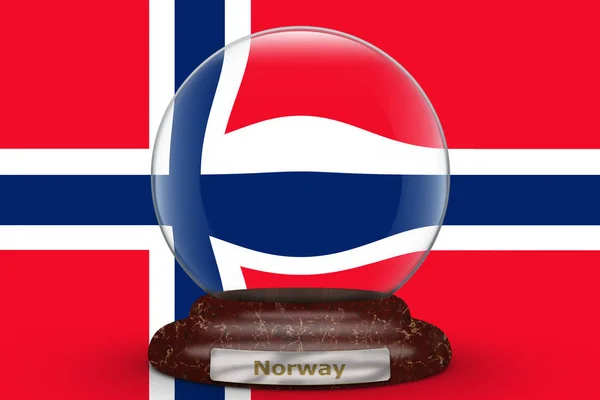 Flag Norway Snow Globe Background — Stock Photo, Image