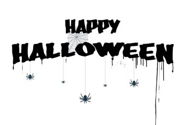 Cadılar Bayramın kutlu olsun beyaz bir arka plan üzerinde izole karakter.