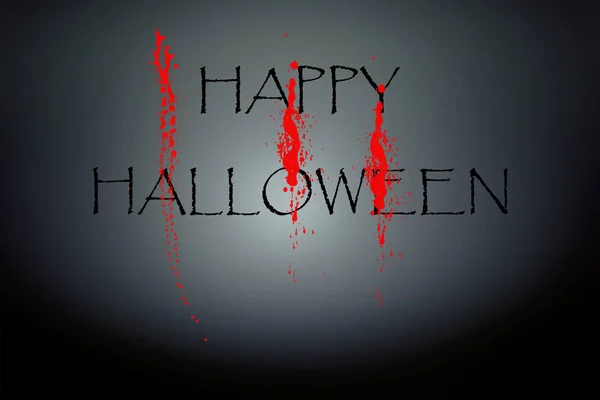 Happy Halloween Tekens Tegen Een Donkere Achtergrond Met Bloed Stroomt — Stockfoto