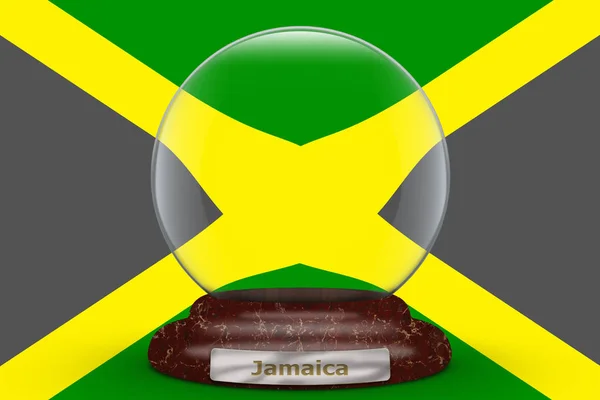 Flag Jamaica Snow Globe Background — Stock Photo, Image