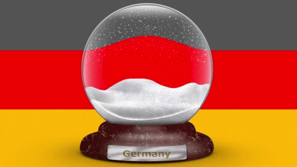 Motion Graphic Snow Globe Flag Germany Background — Stock Video