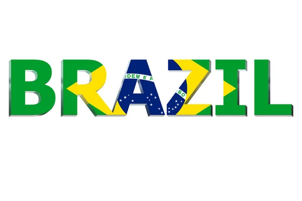 Flag Brazil Text Background — Stock Photo, Image