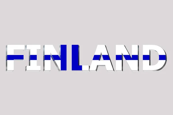 Bandera Finlandia Sobre Fondo Texto — Foto de Stock