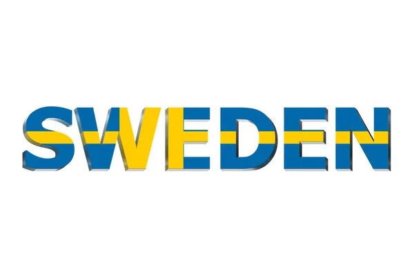 Flag Sweden Text Background — Stock Photo, Image