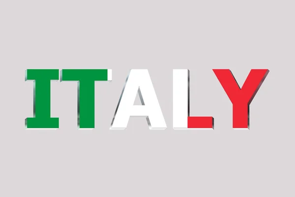 意大利国旗在文本背景上 — 图库照片