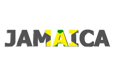 Metin arka plan üzerinde Jamaika bayrak.