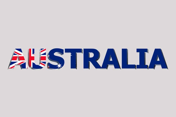Avustralya Bayrağı Metin Arka Plan Üzerinde — Stok fotoğraf