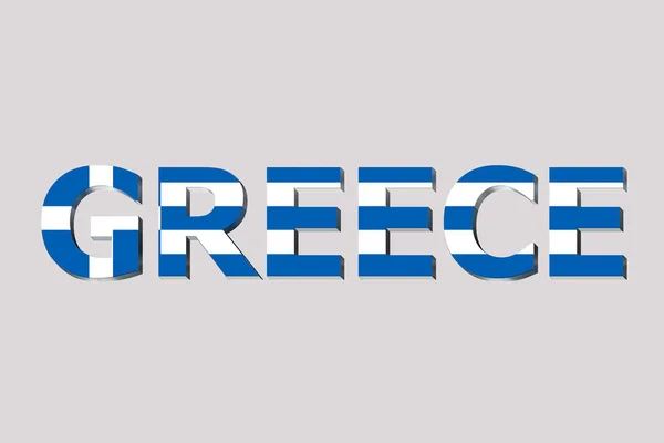 Flagge Griechenlands Auf Texthintergrund — Stockfoto