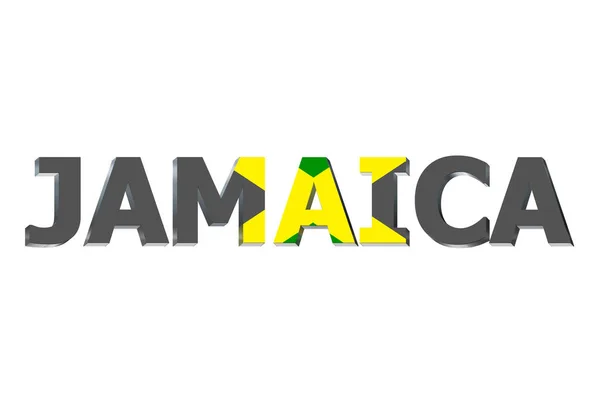 Флаг Ямайки Текстовом Фоне — стоковое фото