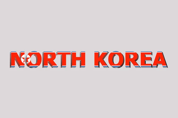Flag of North Korea on a text background.