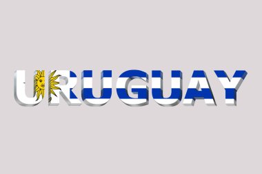 Metin arka plan üzerinde Uruguay bayrağı.