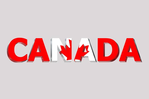 文本背景下的加拿大国旗 — 图库照片