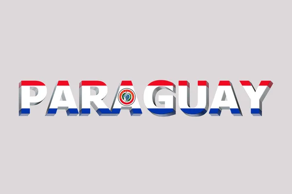 Flag of Paraguay on a text background.