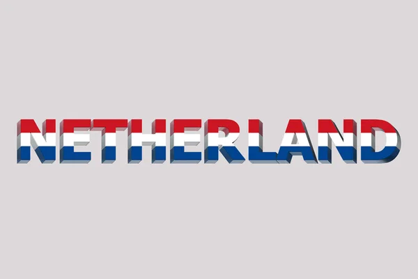 Bandera Holanda Sobre Fondo Del Texto —  Fotos de Stock