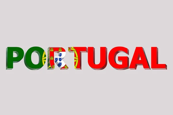 Bandeira Portugal Sobre Fundo Texto — Fotografia de Stock